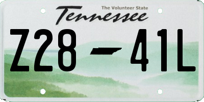 TN license plate Z2841L