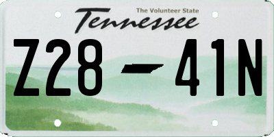 TN license plate Z2841N