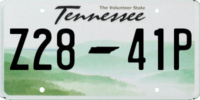 TN license plate Z2841P