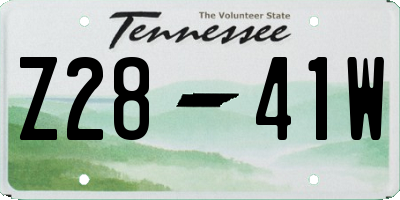 TN license plate Z2841W