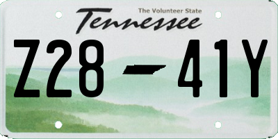 TN license plate Z2841Y