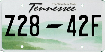 TN license plate Z2842F