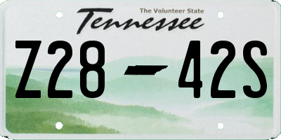 TN license plate Z2842S