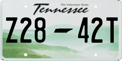 TN license plate Z2842T