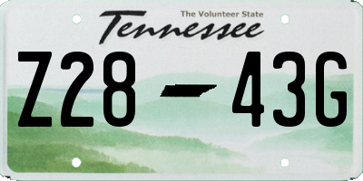 TN license plate Z2843G