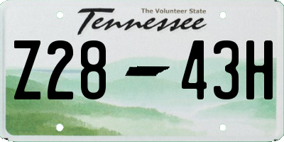 TN license plate Z2843H