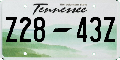 TN license plate Z2843Z