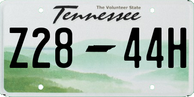 TN license plate Z2844H