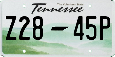 TN license plate Z2845P