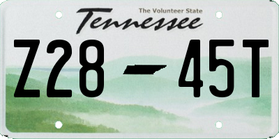 TN license plate Z2845T