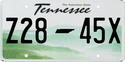 TN license plate Z2845X
