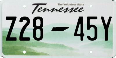 TN license plate Z2845Y