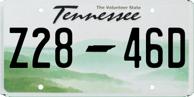 TN license plate Z2846D
