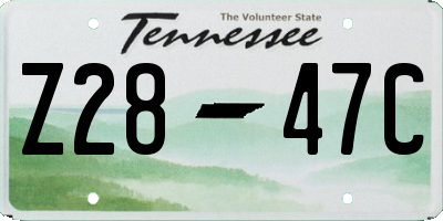 TN license plate Z2847C