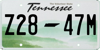 TN license plate Z2847M