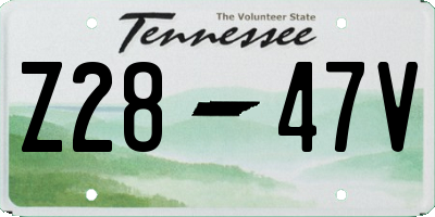 TN license plate Z2847V