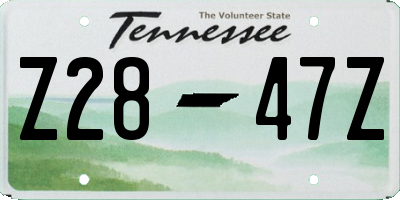TN license plate Z2847Z