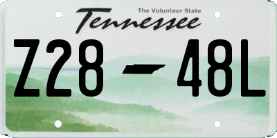 TN license plate Z2848L