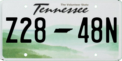 TN license plate Z2848N
