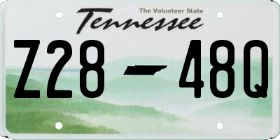 TN license plate Z2848Q