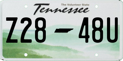 TN license plate Z2848U