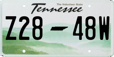 TN license plate Z2848W