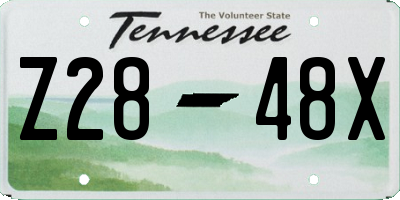 TN license plate Z2848X