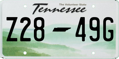 TN license plate Z2849G