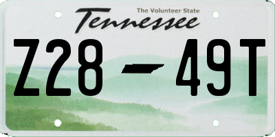 TN license plate Z2849T