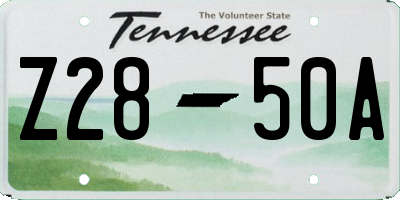 TN license plate Z2850A