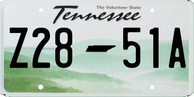 TN license plate Z2851A