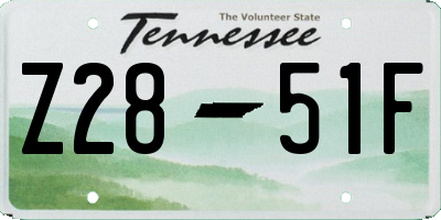 TN license plate Z2851F