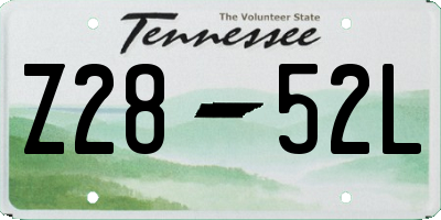 TN license plate Z2852L