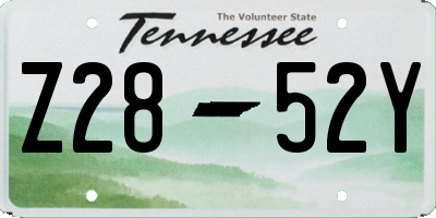 TN license plate Z2852Y