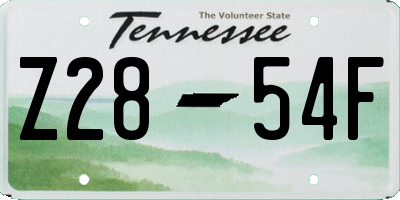 TN license plate Z2854F