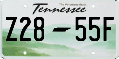 TN license plate Z2855F