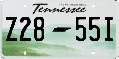 TN license plate Z2855I