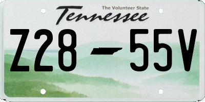 TN license plate Z2855V