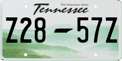 TN license plate Z2857Z