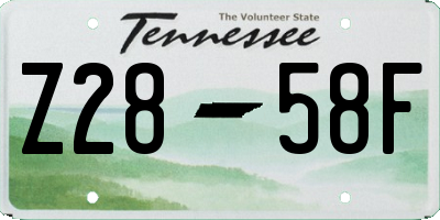 TN license plate Z2858F