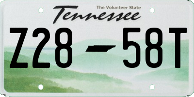 TN license plate Z2858T