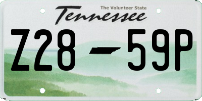 TN license plate Z2859P