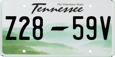 TN license plate Z2859V