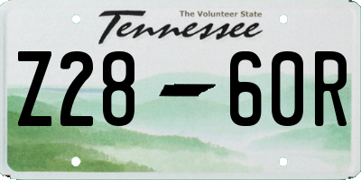 TN license plate Z2860R