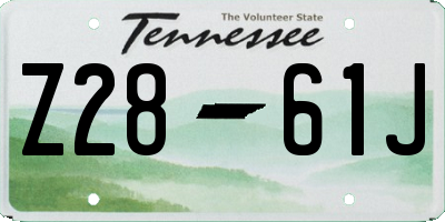 TN license plate Z2861J