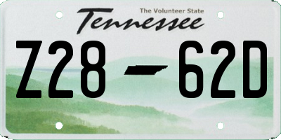 TN license plate Z2862D