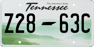 TN license plate Z2863C