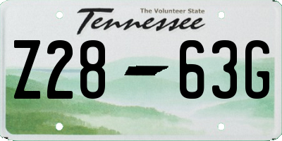 TN license plate Z2863G