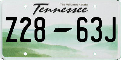 TN license plate Z2863J