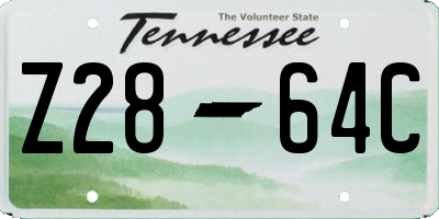 TN license plate Z2864C